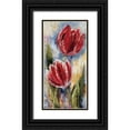 thumbnail image 1 of Withaar, Rian 18x32 Black Ornate Wood Framed with Double Matting Museum Art Print Titled - Red tulips, 1 of 4