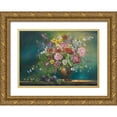 thumbnail image 1 of Withaar, Rian 32x24 Gold Ornate Wood Framed with Double Matting Museum Art Print Titled - Flower Bouquet 1, 1 of 4