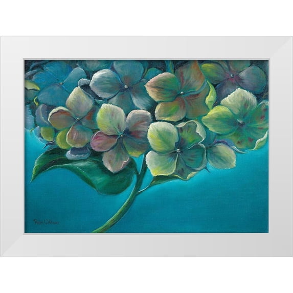 Withaar, Rian 32x24 White Modern Wood Framed Museum Art Print Titled - HYDRANGEA I