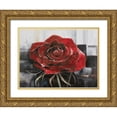 thumbnail image 1 of Withaar, Rian 32x25 Gold Ornate Wood Framed with Double Matting Museum Art Print Titled - Blooming red Rose, 1 of 4