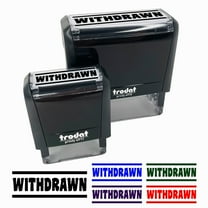 Withdrawn Bank Check Self-Inking Rubber Stamp Ink Stamper for Business Office - Black Ink - Small 1-1/2 Inch