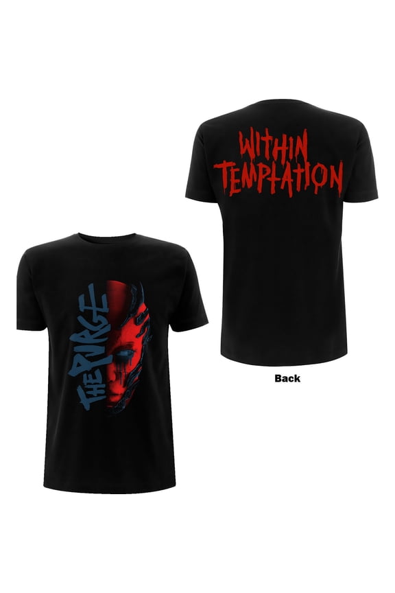 Within Temptation Ladies T-Shirt: Purge Outline (Red Face) (Back Print) (Medium)