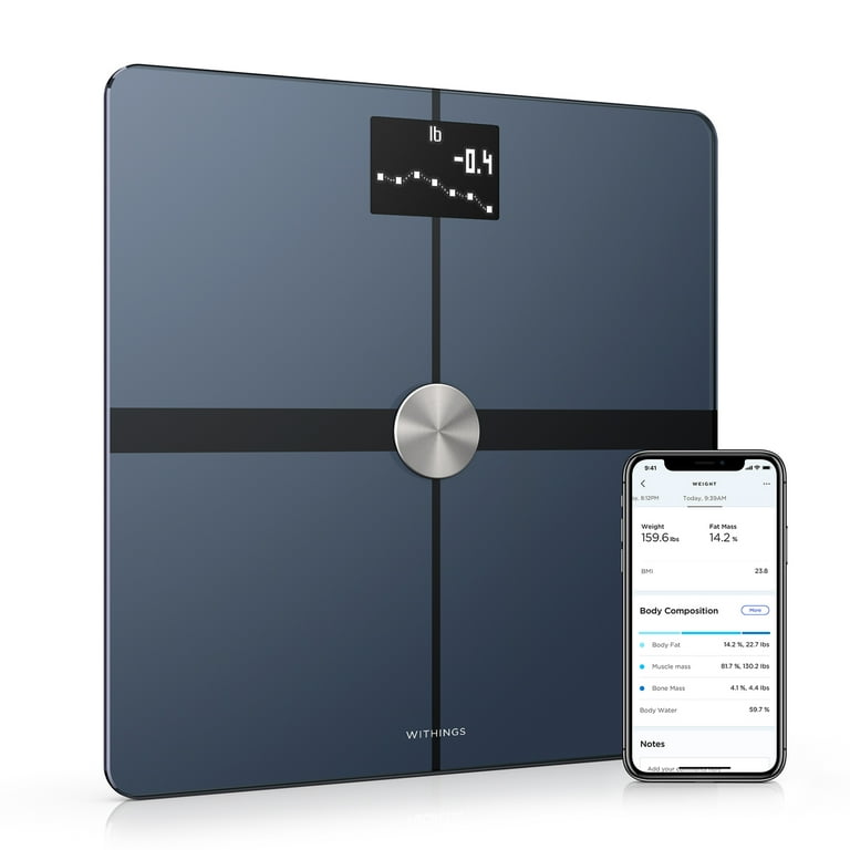 Withings Body+ - Digital Wi-Fi Smart Bathroom Scale in Black, 398 lb  Capacity 