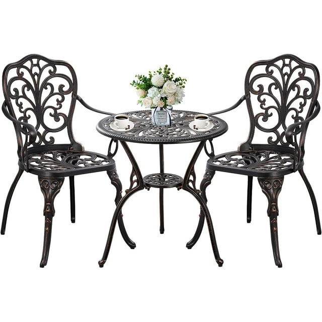 Withniture 3Piece Bistro Table and Chairs Set of 2 Outdoor Furniture