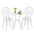 thumbnail image 1 of Withniture Bistro Table and Chairs Set of 2, White Metal Patio Bistro Set 3 Piece Outdoor Table Chairs with Umbrella Hole, Cast Aluminum Patio Furniture Set for Garden Porch, 1 of 6