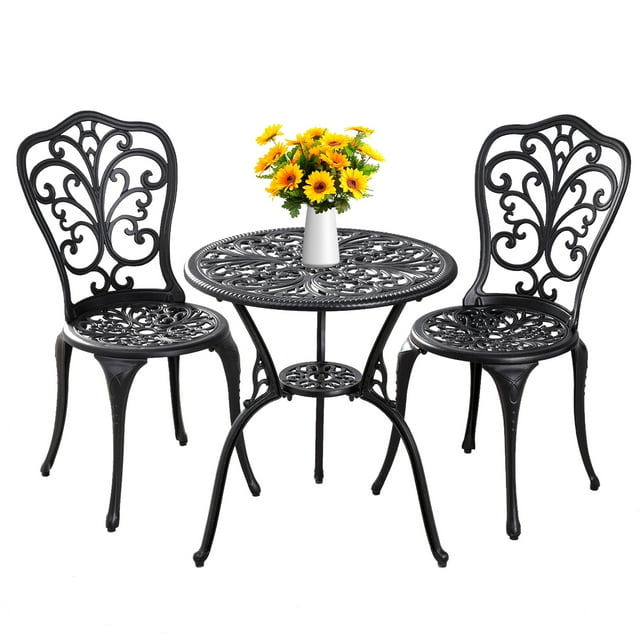 Withniture Outdoor Patio Bistro Sets 3 Piece Bistro Table Set Cast