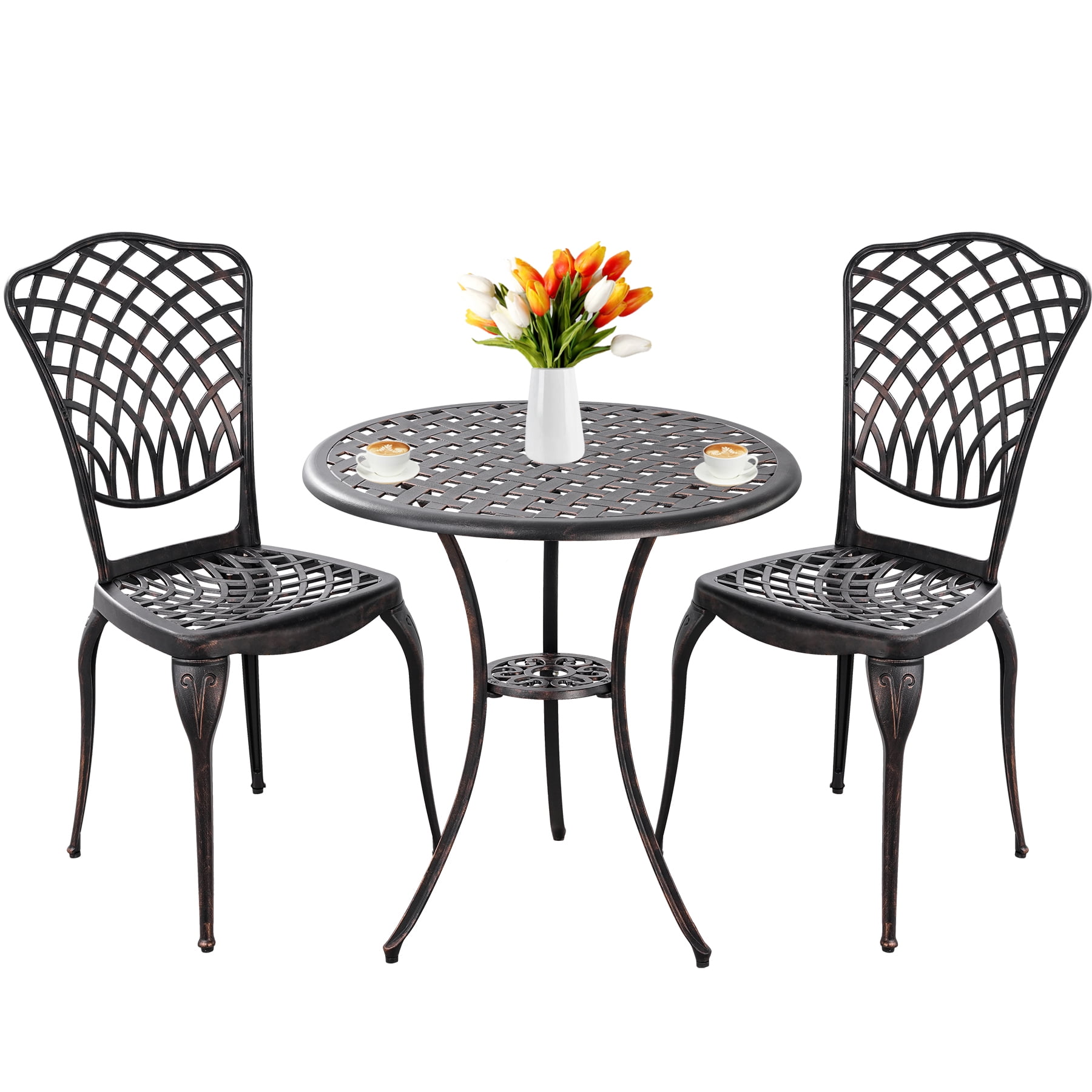 Withniture Patio Furniture Cast Aluminum Dinng Set Weather Resistant