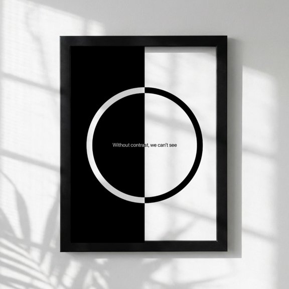 Without Contrast Minimalist Modern Duality Wall Art Simple Perception Home Decor Philosophical Clarity Soft Contemporary Unframed Paper Print