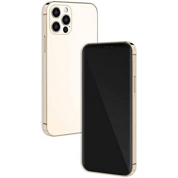 Without Logo - Non Working Replica 1:1 Phone Dummy Display Phone Model for Phone 12 Pro / 12 Pro Max Fake Model Toy (Gold Blackscreen, 6.1inches)