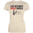thumbnail image 1 of Without Music Life Would B Flat Cream Juniors Soft T-Shirt - Large, 1 of 1