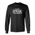 thumbnail image 1 of Without Music Life Would B Flat Sarcastic Novelty Gift Idea Adult Humor Funny Men's Long Sleeve Shirts, 1 of 3