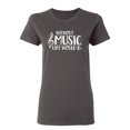 thumbnail image 1 of Without Music Life Would B Flat Sarcastic Novelty Gift Idea Adult Humor Funny Women's Casual Tees, 1 of 3