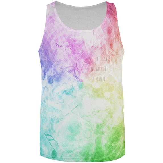 Without Music Life Would Be A Mistake All Over Mens Tank Top Multi SM