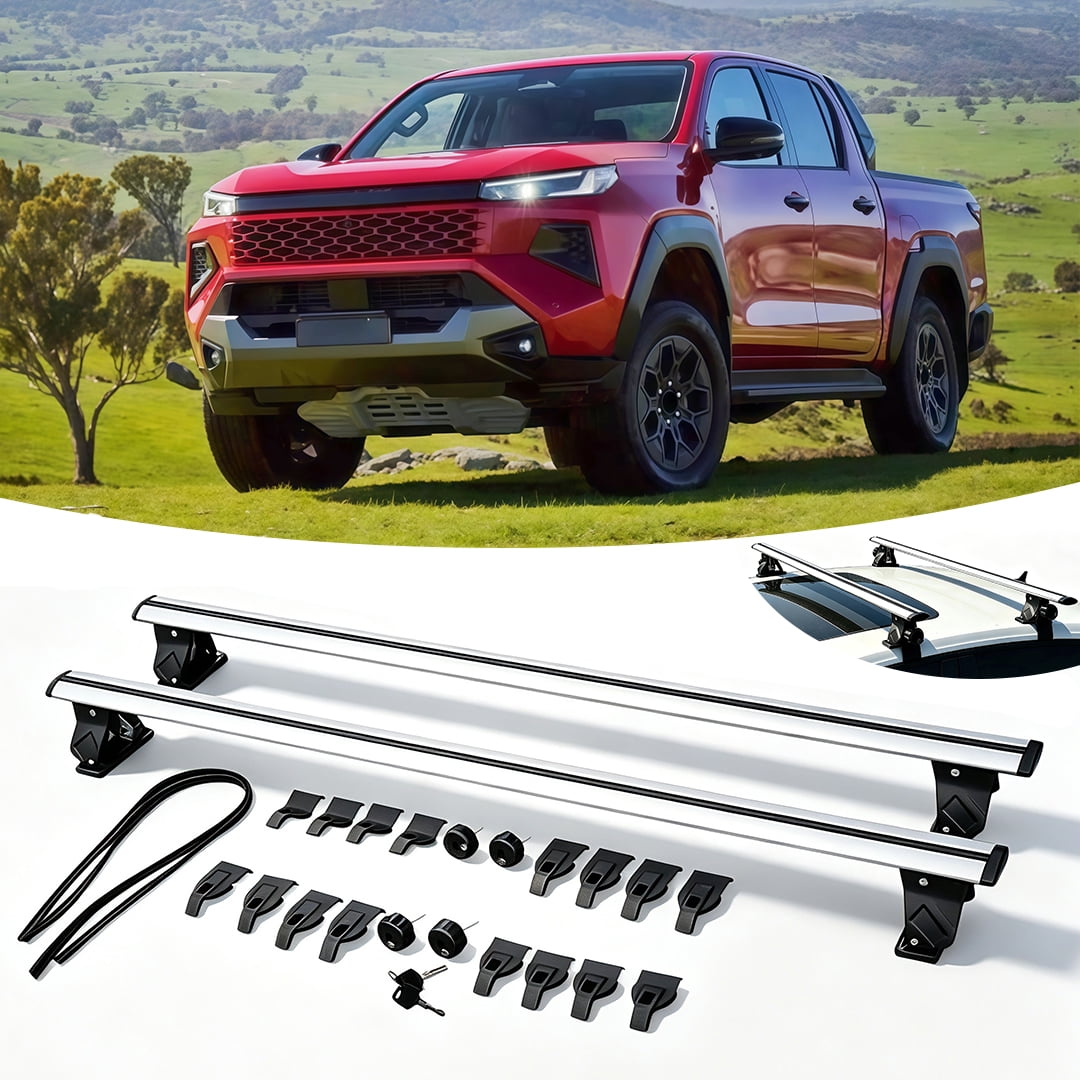 Without Roof Rail Rack Lockable Crossbar Fits for Toyota Hilux Travo 4 ...