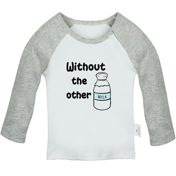 Without The Other Funny T shirt For Baby, Newborn Babies T-shirts, Infant Tops, 0-24M Kids Graphic Tees Clothing (Long Gray Raglan T-shirt, 18-24 Months)