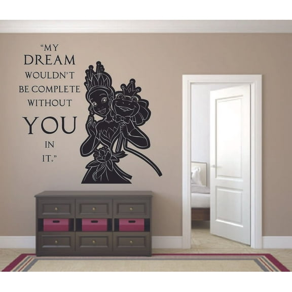 Without You In It Tiana Quote Disney Cartoon Quotes Wall Sticker Art Decal for Girls Boys Room Bedroom Nursery Kindergarten House Fun Home Decor Stickers Wall Art Vinyl Decoration Size (30x30 inch)