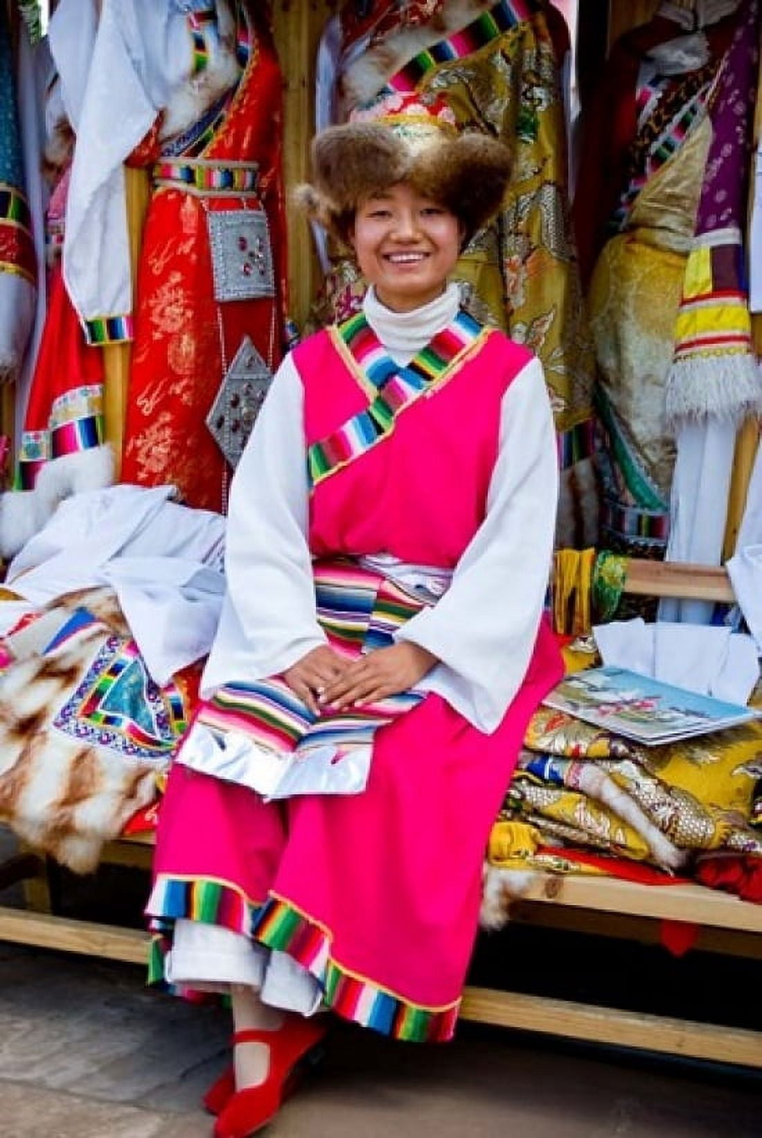 Withtibetan Traditional Clothing Display Yunnan Province China Canvas Art - Charles Crust DanitaDelimont (11 x 17)