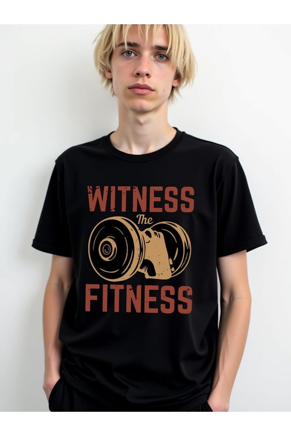 Witness the Fitness Mens t shirt black top casual printed T-shirts, Streetwear style clothing Original Unisex Shirt Crewneck tshirts