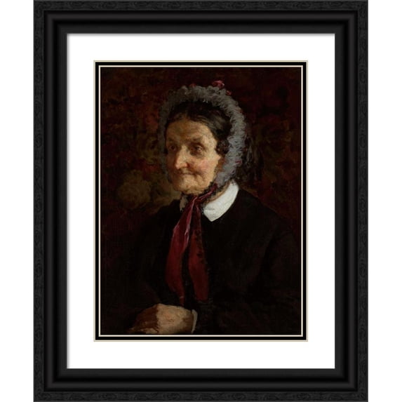Witold Pruszkowski 15x18 Black Ornate Wood Framed Double Matted Museum Art Print Titled - Portrait of Mrs. Matlińska (1871)