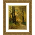 thumbnail image 1 of Witold Pruszkowski 15x18 Gold Ornate Wood Frame and Double Matted Museum Art Print Titled - Forest in Autumn, 1 of 4