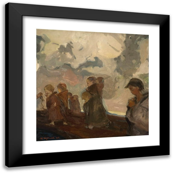 Witold Wojtkiewicz 12x12 Black Modern Framed Museum Art Print Titled - Children's Crusade (1905)