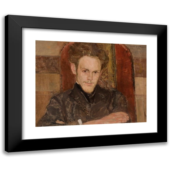 Witold Wojtkiewicz 14x12 Black Modern Framed Museum Art Print Titled - Portrait of Maksymilian Rosen, Painter (1906)
