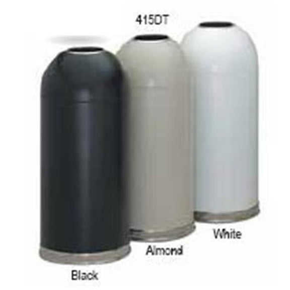 Witt 415DTBK Black 15 Gallon Dome Top Waste Receptacle