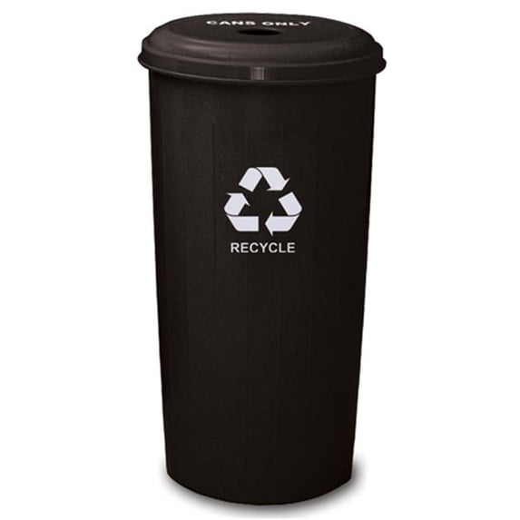 Witt Industries 10-1DTBK Tall Round Can Recycling Wastebasket - Black