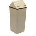 thumbnail image 1 of Witt Industries 1411HTAL Stainless Steel 21-Gallon Waste Watcher Hamper and Swing Top Receptacle, Square, 15" Width x 15" Depth x 38" Height, Almond, 1 of 2