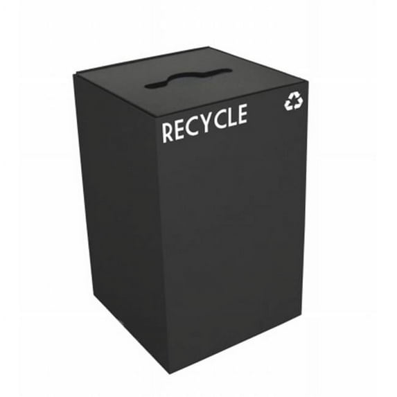 Witt Industries 24GC04-CB GeoCube Recycling Receptacle with Combination Slot/Round Opening, Steel, 24 gal, Charcoal