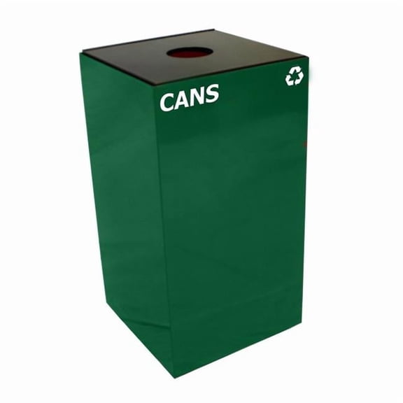 Witt Industries 28GC01-GN 28 gal Square Recycle Unit with Round Opening, Green