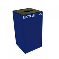 Witt Industries 28GC01-BL GeoCube Recycling Receptacle with Round Opening, Steel, 28 gal, Blue
