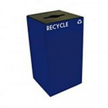 Witt Industries 28GC04-BL Geocube Recycling Receptacle With Round Opening, 28 Gallon - Blue