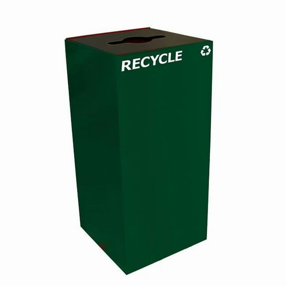 Witt Industries 32GC04-GN 32 gal Square Recycle Unit with Combo Opening, Green