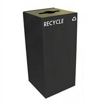 Witt Industries 32GC04-CB Geocube Recycling Receptacle With Slot & Round Opening, 32 Gallon - Charcoal