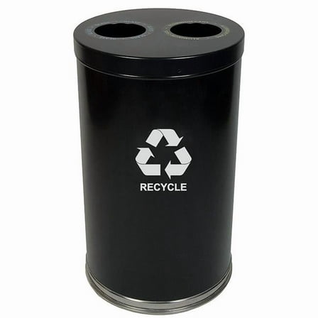 Witt Industries  36 Gallon Indoor Recycling Container With 2-Openings- Black