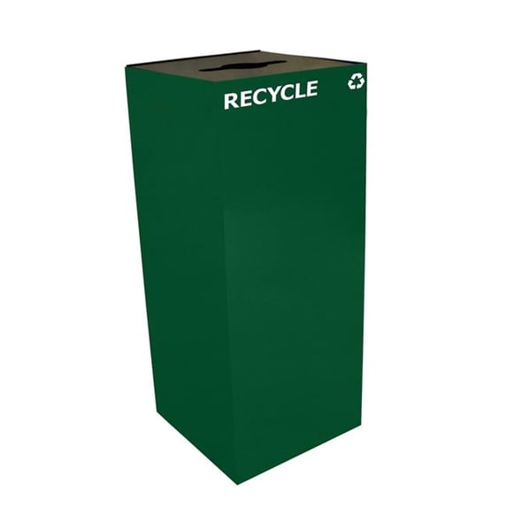 Witt Industries 36GC04-GN 36 gal Square Recycle Unit with Combo Opening, Green