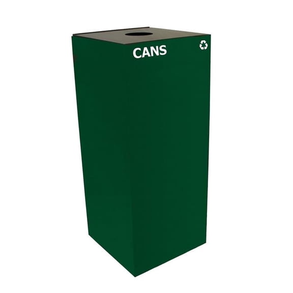 Witt Industries 36GC01-GN 36 gal Square Recycle Unit with Round Opening, Green