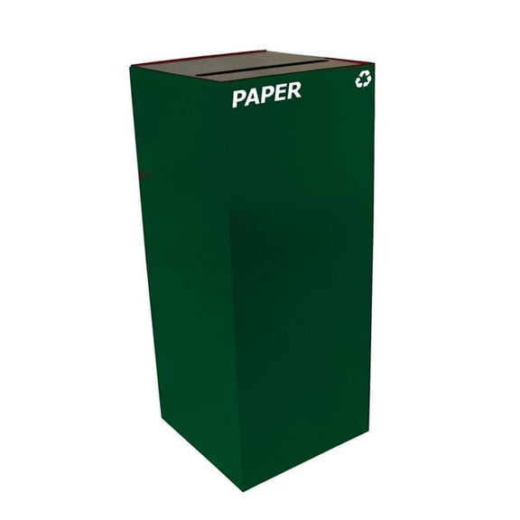 Witt Industries 36GC02-GN 36 gal Square Recycle Unit with Slot Opening, Green