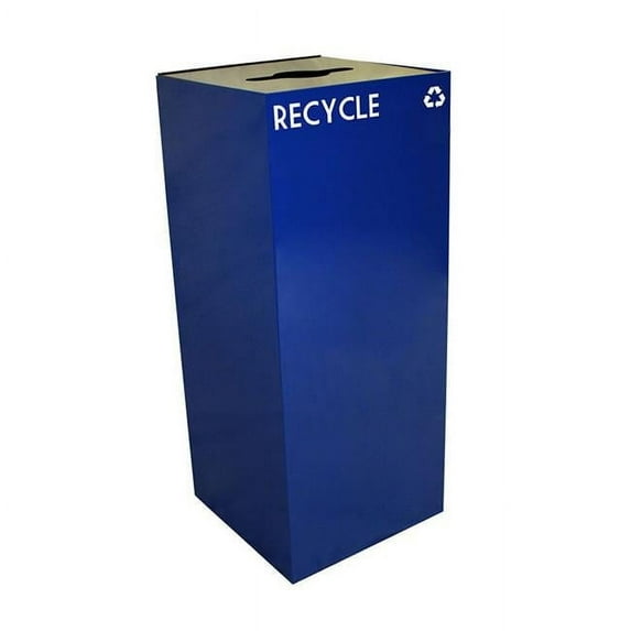 Witt Industries 36GC04-BL 36 Gallon Indoor Recycling Container With Round Slot Opening, Blue