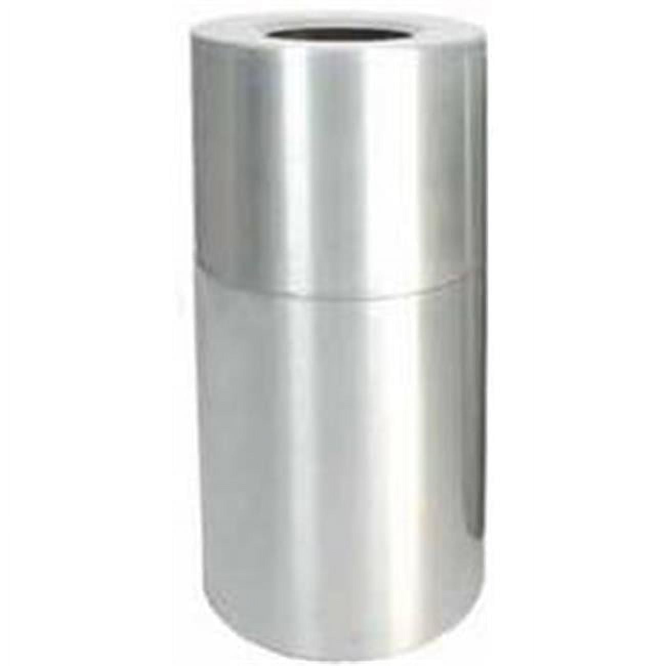 Fingerprint Resistant Silver Aluminum 35-Gallon Indoor Trash Can