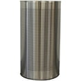thumbnail image 1 of Witt Industries CLHR12-SS Half Round Waste Receptacle with Perforated Holes, Rigid Plastic Liner, Brushed Stainless Steel, 1 of 2