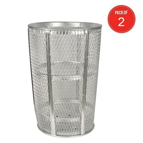 Witt Industries EXP-52G Steel 48-Gallon Outdoor Waste Receptacle, Round, 23" Diameter x 33" Height (Pack of 2)