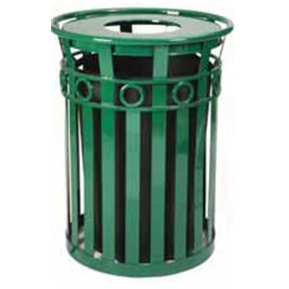 Witt Industries M3600-R-FT-BK Receptacle with flat top lid and plastic liner- black
