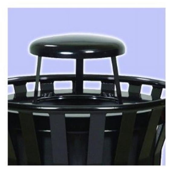Witt Industries M3600-R-RC-SLV Oakley 36 Gallon Trash Receptacle with Rain Cap - Silvadillo