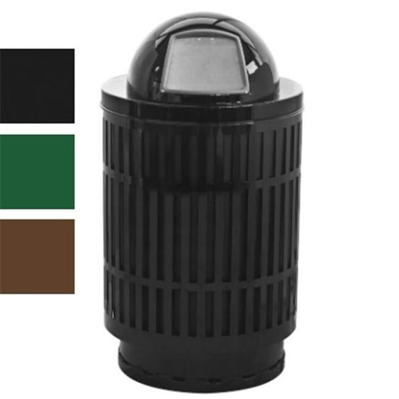 Witt Industries MAS40P-DT-BN Mason Collection Trash Can With Dome Top Lid - 40 Gallon - Brown