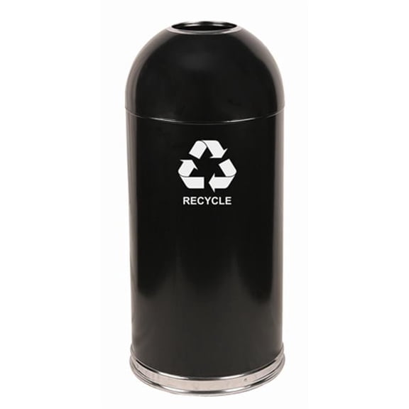 Witt Industries Open Top Dome-Top Recycling Container - Black