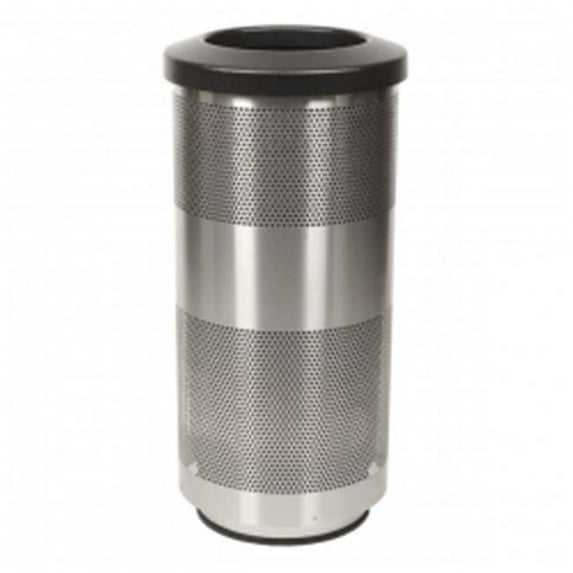 Witt Industries SC20-01-SS Stadium Series Outdoor Waste Receptacle w/ Flat Top Lid - Stainless Steel Finish (20 Gallon)