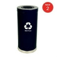 thumbnail image 1 of Witt Industries Steel 24-Gallon 1 Opening Recycling Container with 1 Metal Liner, Legend "Recycle", Round, Black (Pack of 2), 1 of 2