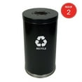 thumbnail image 1 of Witt Industries Steel 35-Gallon 1 Opening Recycling Container with 1 Plastic Liner, Legend "Recycle", Round, Black (Pack of 2), 1 of 2